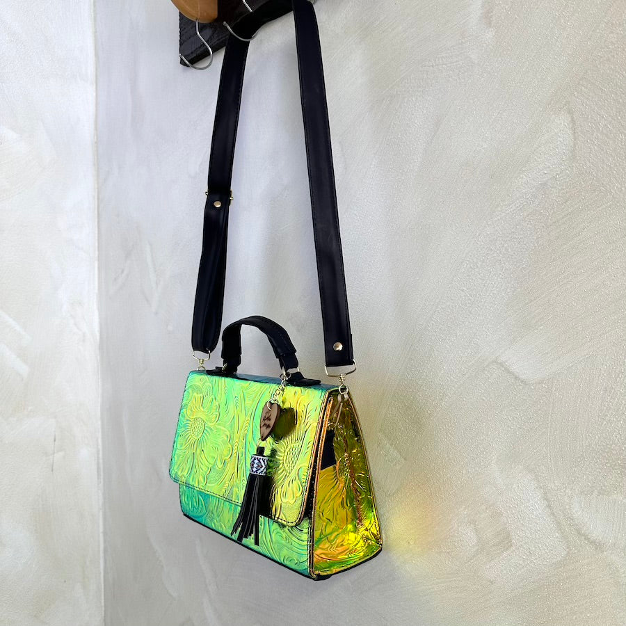 Dulce's Leather Chrome Mini Handbag