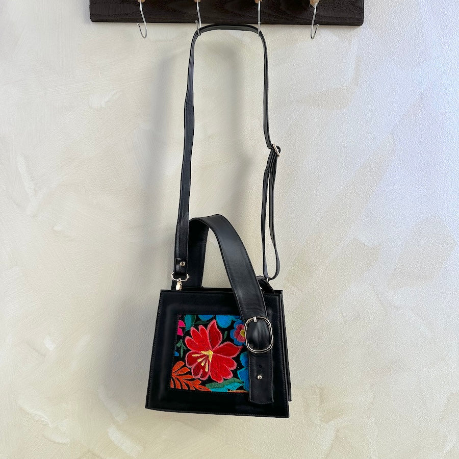 Julia's Leather Embroidered Mini Handbag