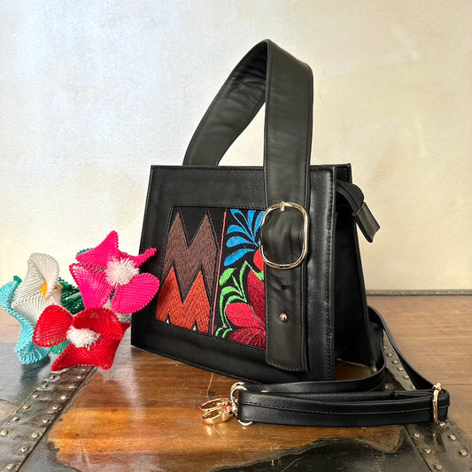 Julia's Leather Embroidered Mini Handbag
