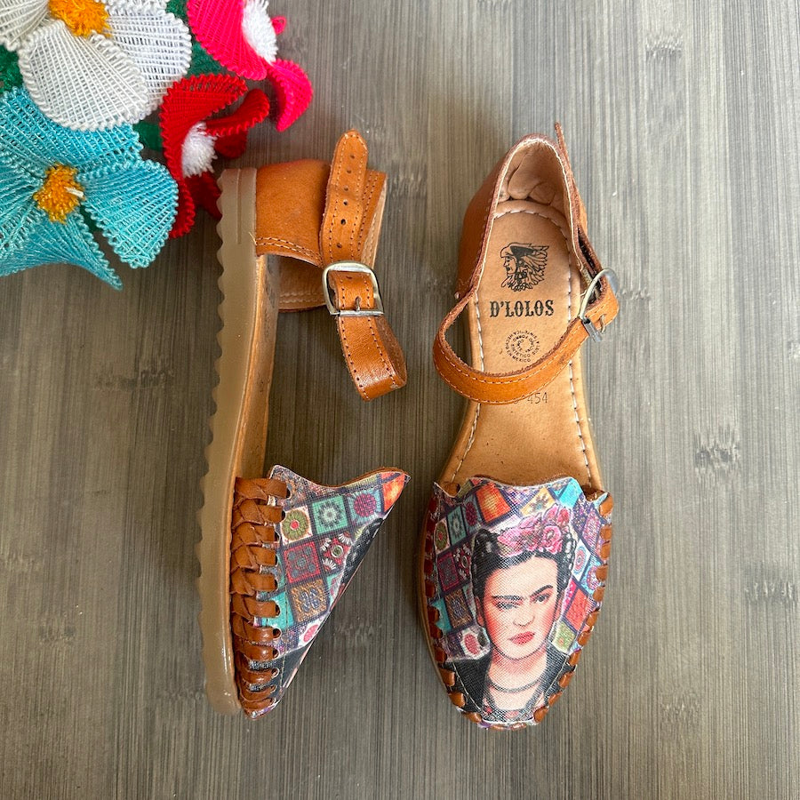 Frida Kahlo Ankle Strap Flats