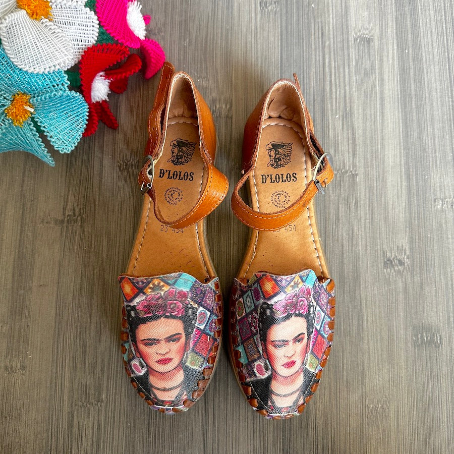 Frida Kahlo Ankle Strap Flats