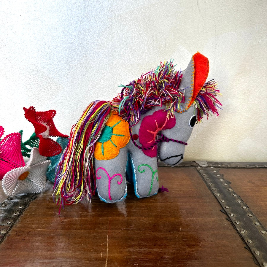 Embroidered Donkey Plushie (6.5")