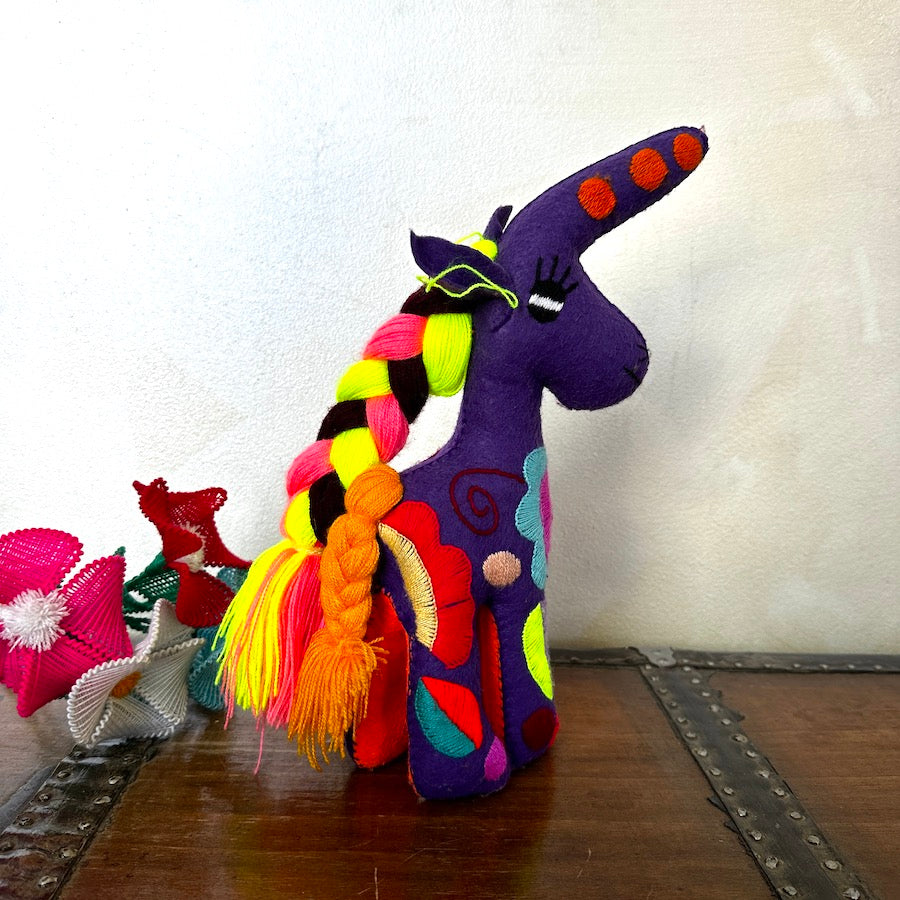 Embroidered Unicorn Plushie (10")