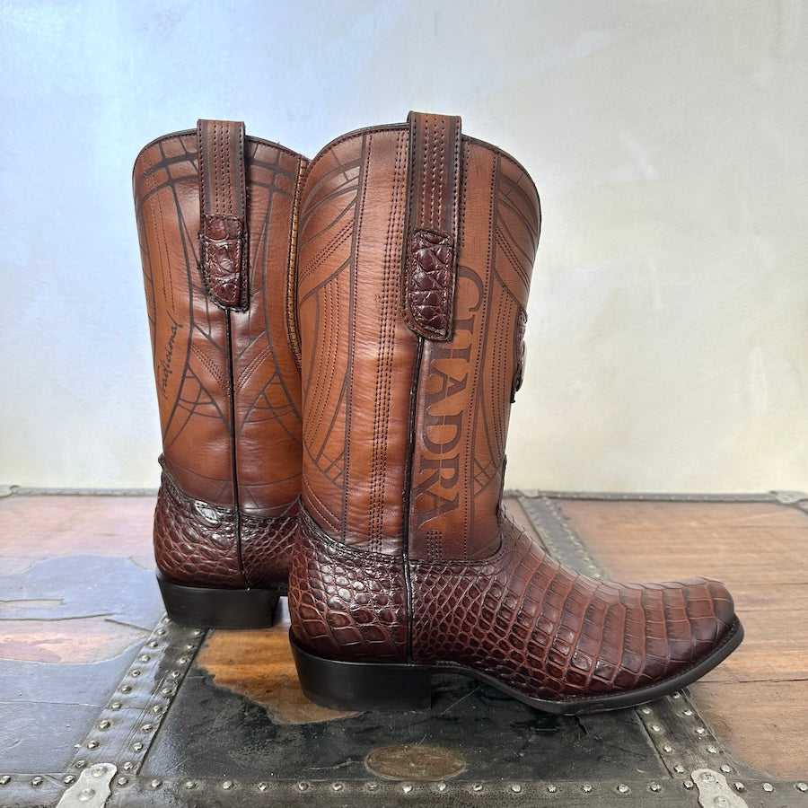 Cuadra Mens Hand-Painted Traditional Exotic Leather Boots 1J2KA1