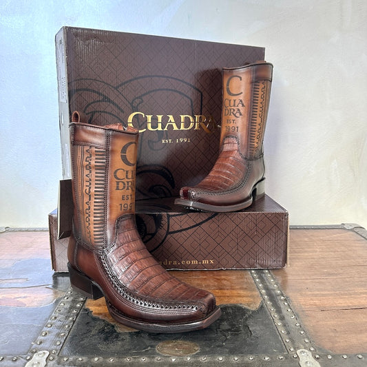 Cuadra Mens Exotic Leather Cowboy Brown Boots 1J2KFY