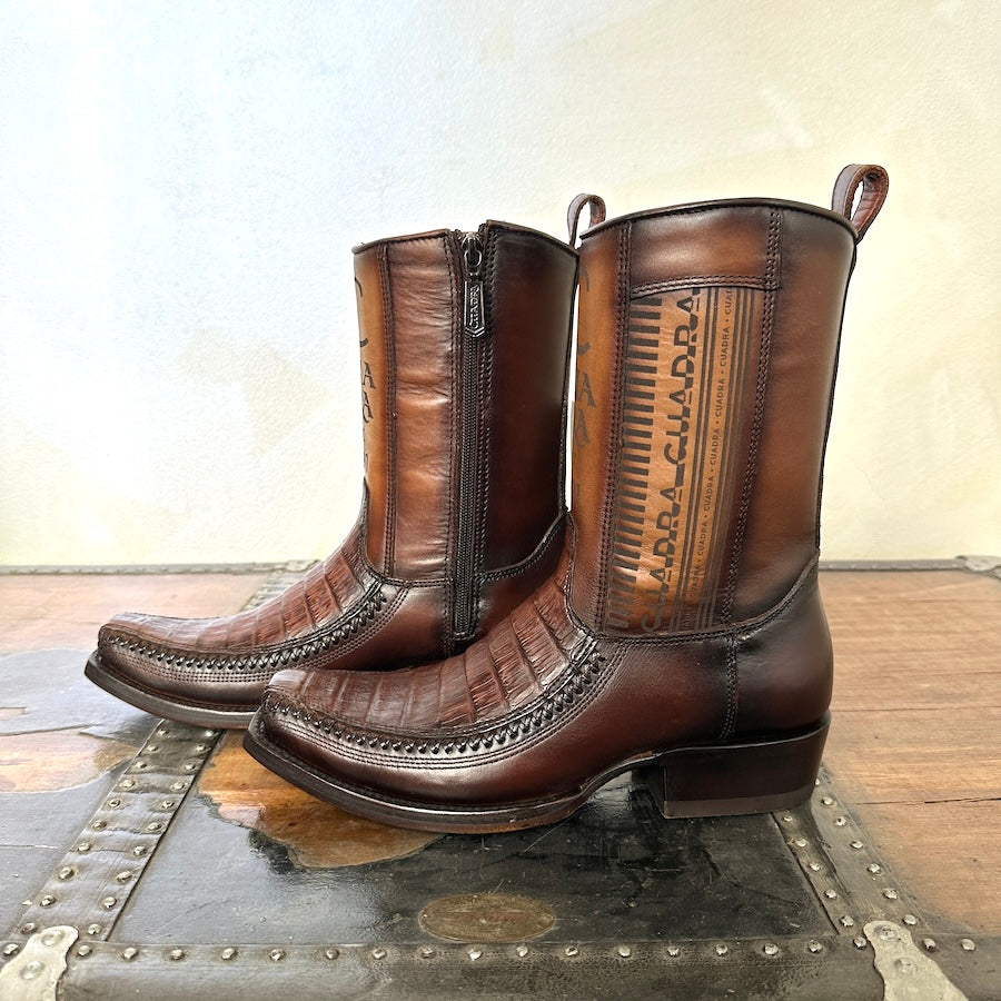 Cuadra Mens Exotic Leather Cowboy Brown Boots 1J2KFY