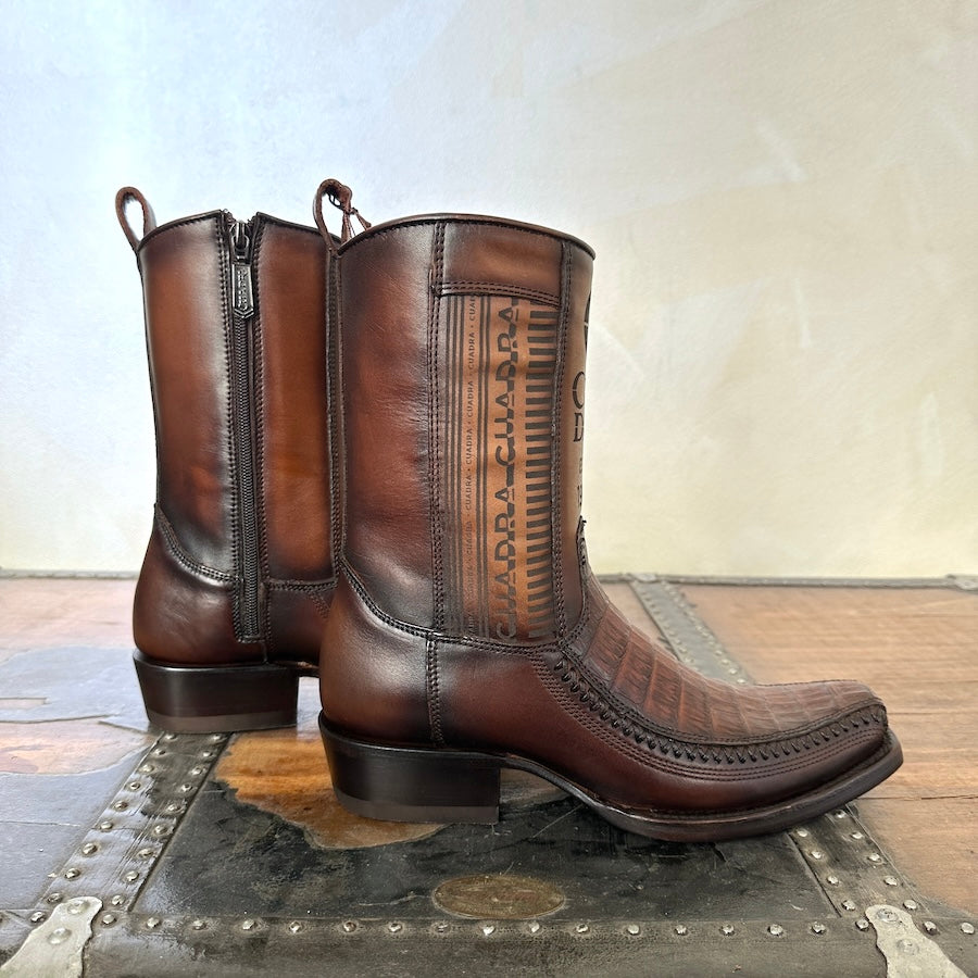 Cuadra Mens Exotic Leather Cowboy Brown Boots 1J2KFY