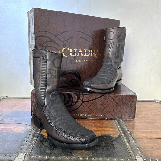 Cuadra Mens Genuine Leather Cowboy Dusty Black Boots 1J2KEL