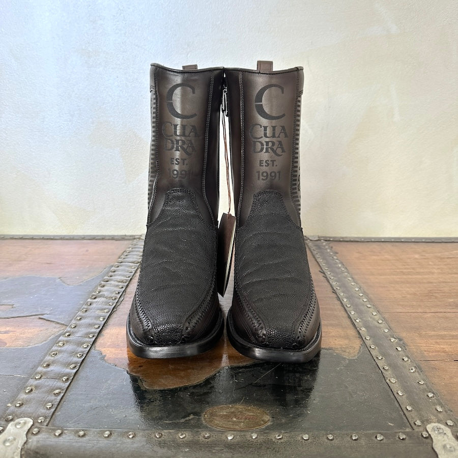 Cuadra Mens Genuine Leather Cowboy Dusty Black Boots 1J2KEL