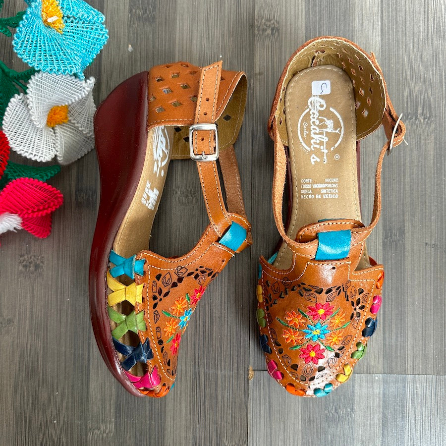 Cacahi's Ankle Strap Low Wedges
