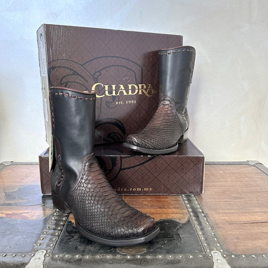 Cuadra Mens Handcrafted Brown Python Leather Boots 1J2DPH