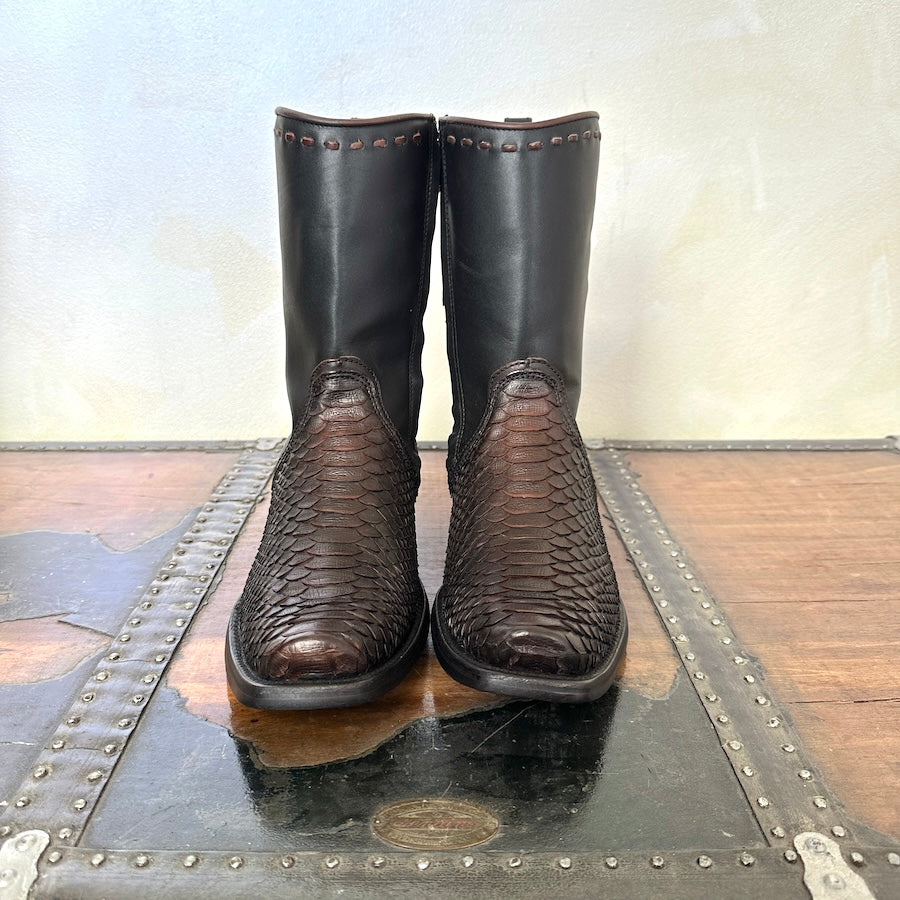 Cuadra Mens Handcrafted Brown Python Leather Boots 1J2DPH