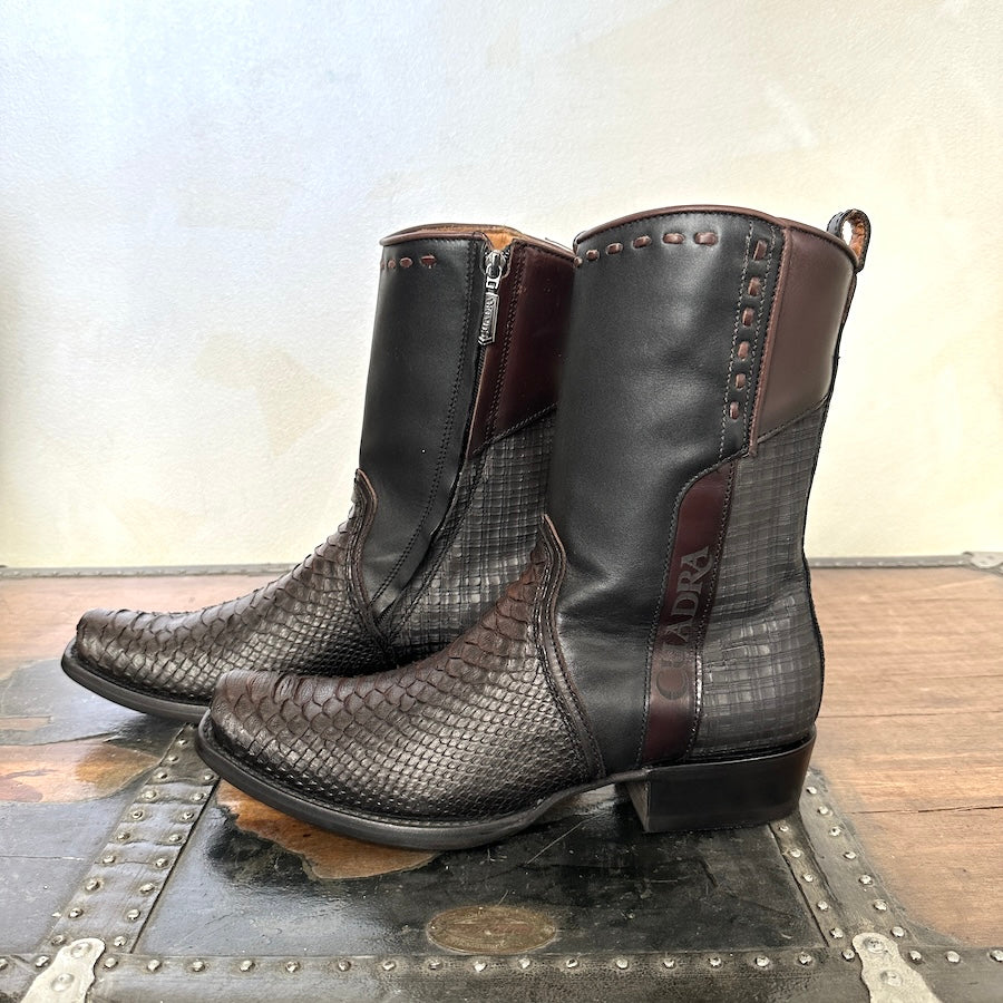 Cuadra Mens Handcrafted Brown Python Leather Boots 1J2DPH