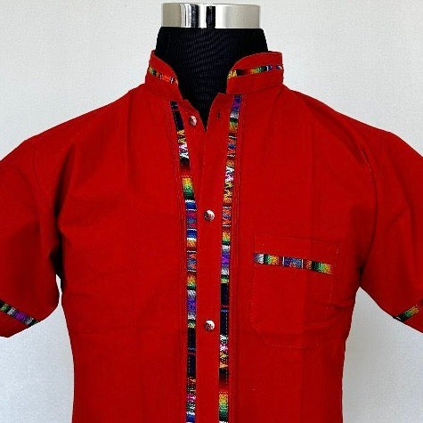 Chiapas Serape Orange Guayabera (2XL)