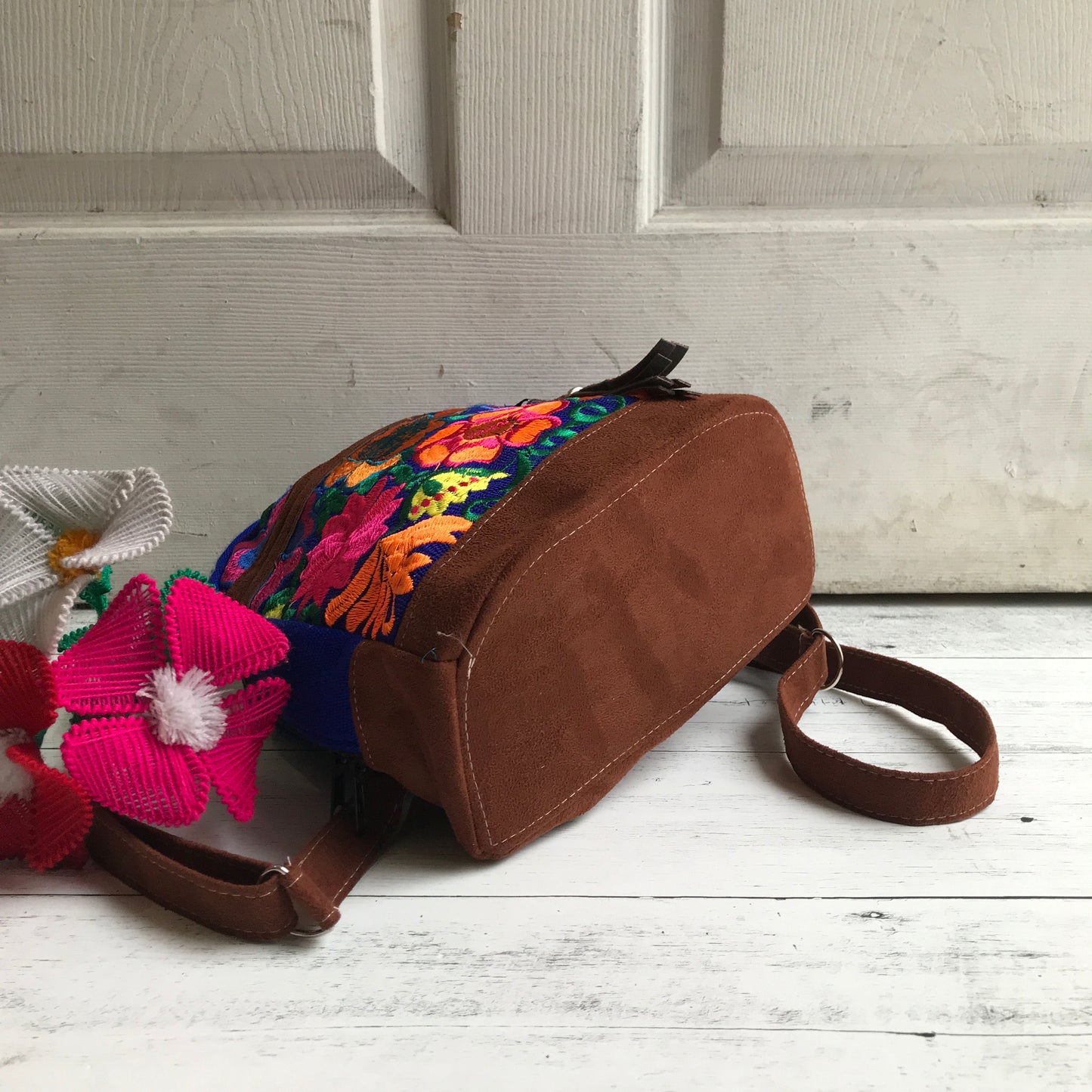 Mini Floral Embroidered Backpack