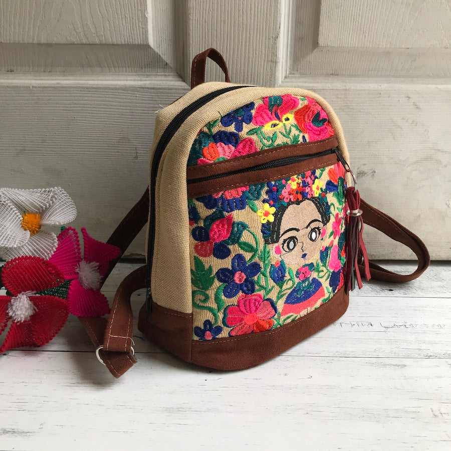 babydoll mini backpack Mini Babydoll Frida Kahlo Backpack – Lil Bit of Mexico Boutique