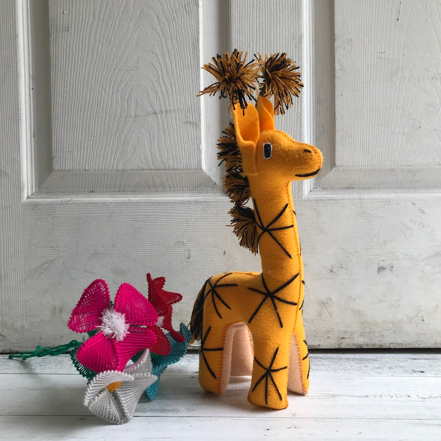 Embroidered Giraffe Plushie (14")