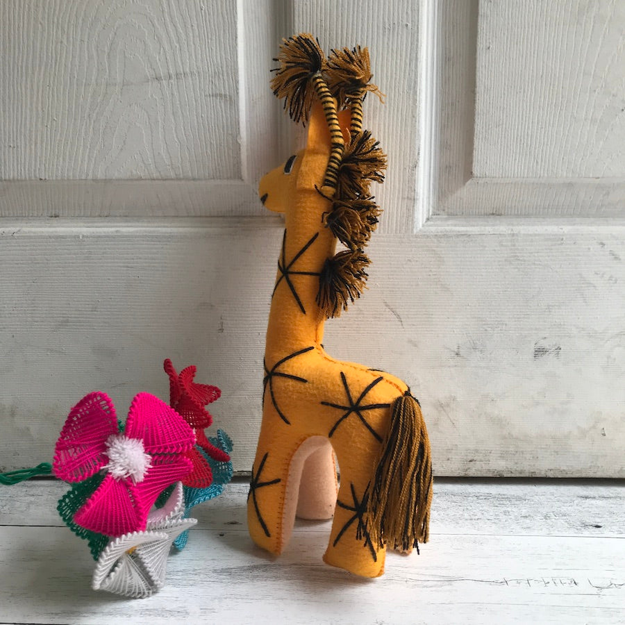 Embroidered Giraffe Plushie (14")