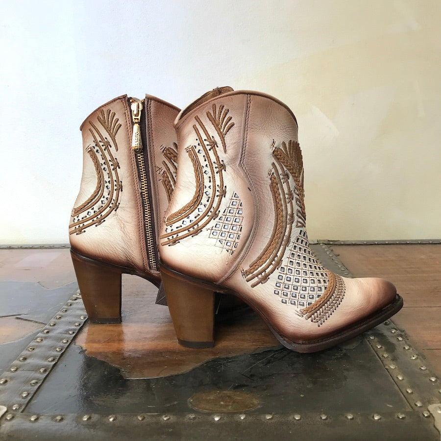 Cuadra Wmns Ankle Boots Barcelona Ivory Leather 3F91RS