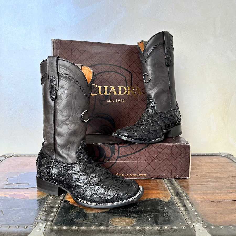 Cuadra Mens Pirarucu Black Boots 3Z2FPI