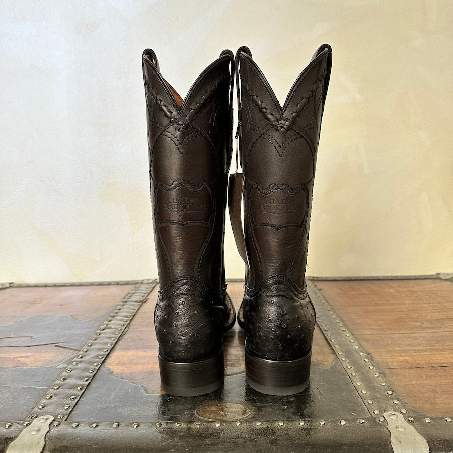 Cuadra Mens Ostrich Belly BLack Boots 3Z1OA1