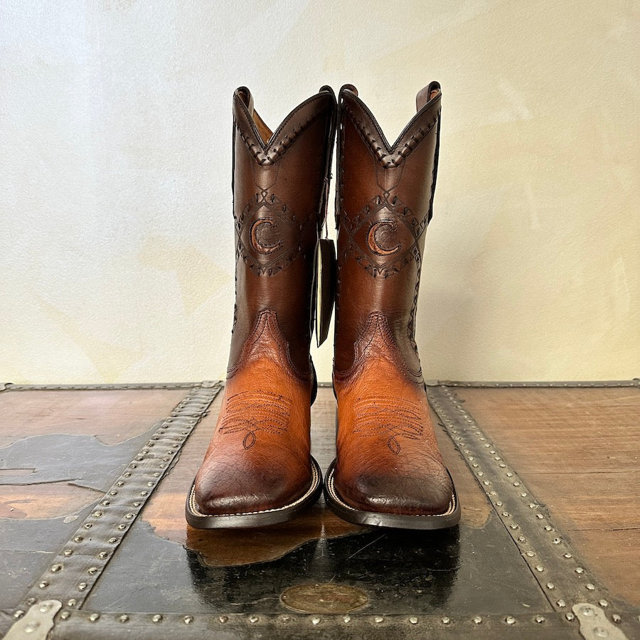 Cuadra Mens Ostrich Belly Flame Honey Boots 3Z01AB