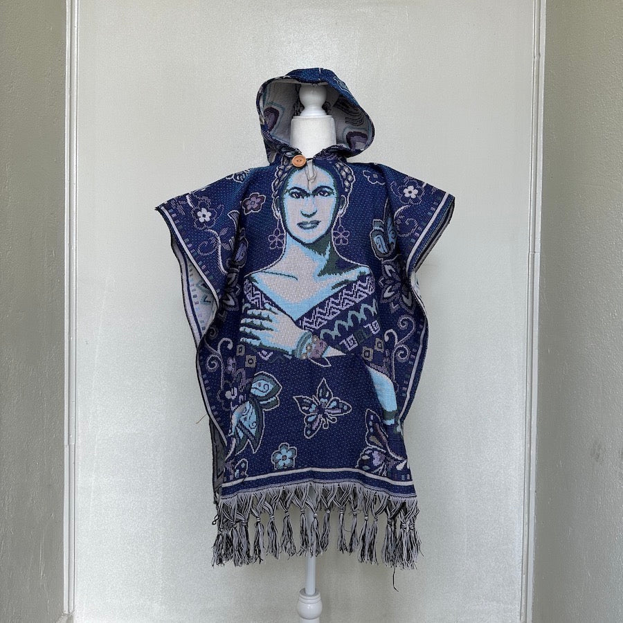 Frida Kahlo Hooded Poncho ( O/S )