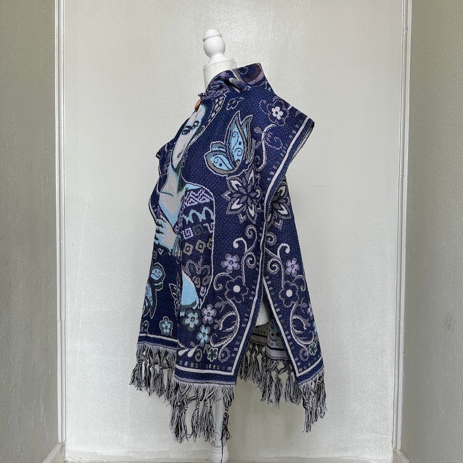 Frida Kahlo Hooded Poncho ( O/S )
