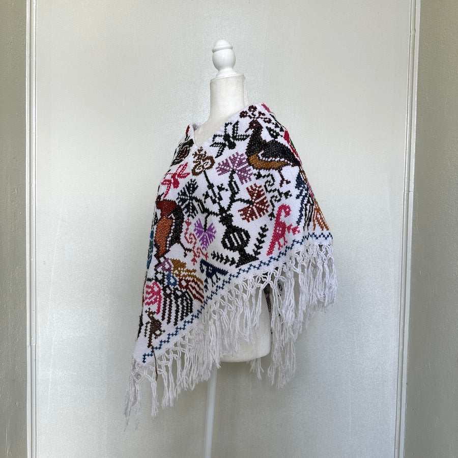 Mananita Cruz Embroidered Poncho ( O/S )