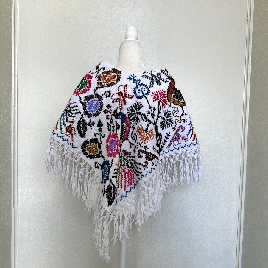 Mananita Cruz Embroidered Poncho (US One Size)