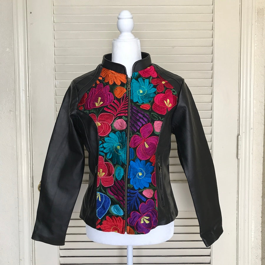 Jazmin's Embroidery Leather Jacket (Size US XL)