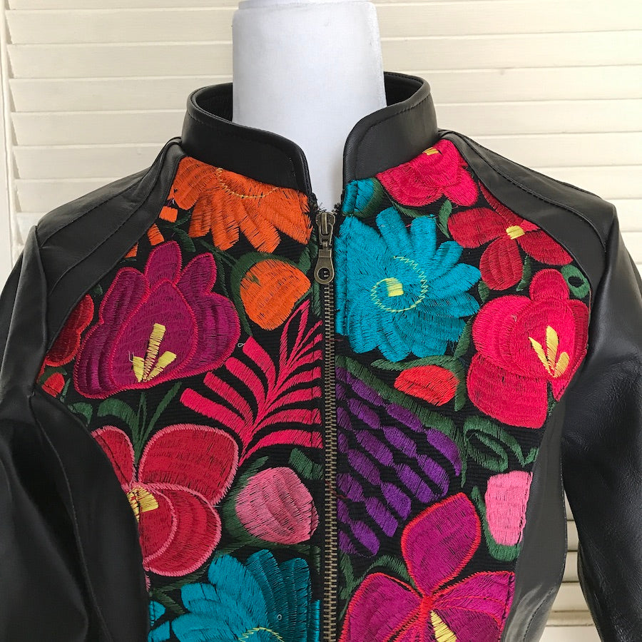 Jazmin's Embroidery Leather Jacket (Size US XL)