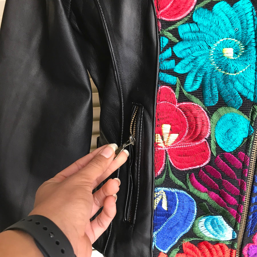Jazmin's Embroidery Leather Jacket (Size US XL)