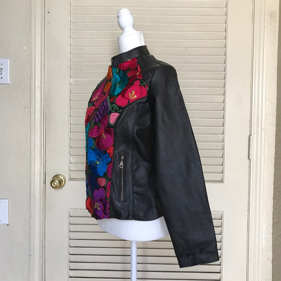 Jazmin's Embroidery Leather Jacket (Size US XL)