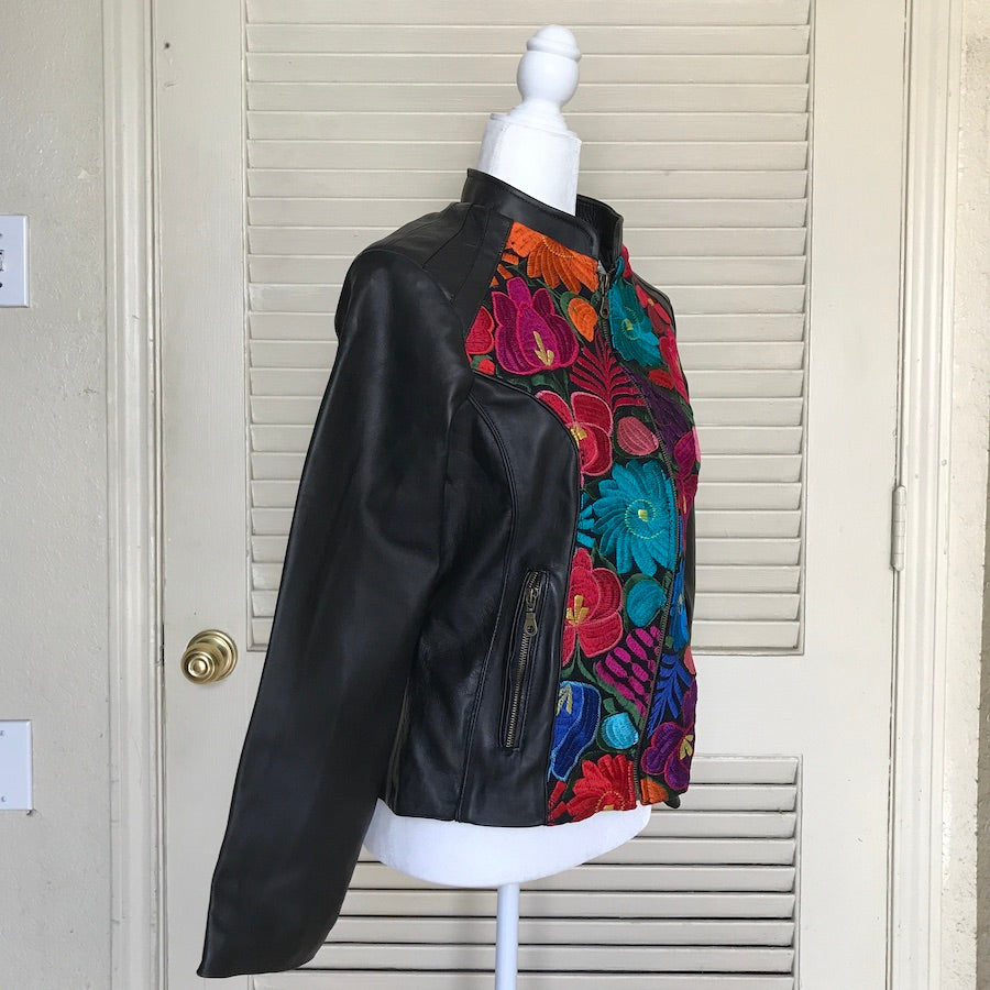 Jazmin's Embroidery Leather Jacket (Size US XL)