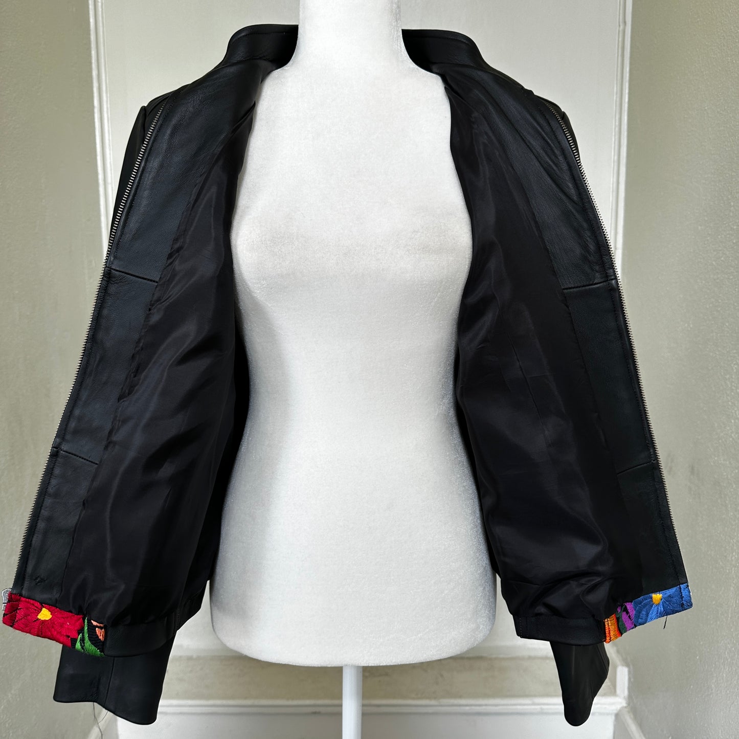 Jazmin's Embroidery Leather Jacket (Size US XL)