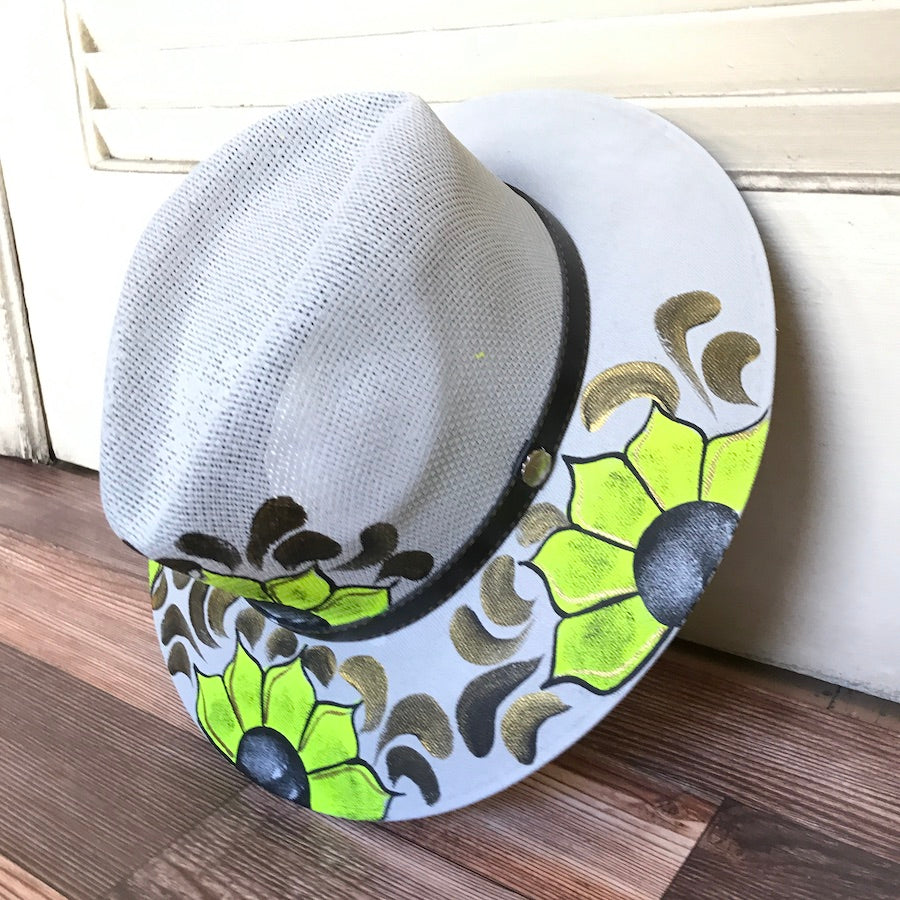 Flora's Hand Painted Hat ( L )