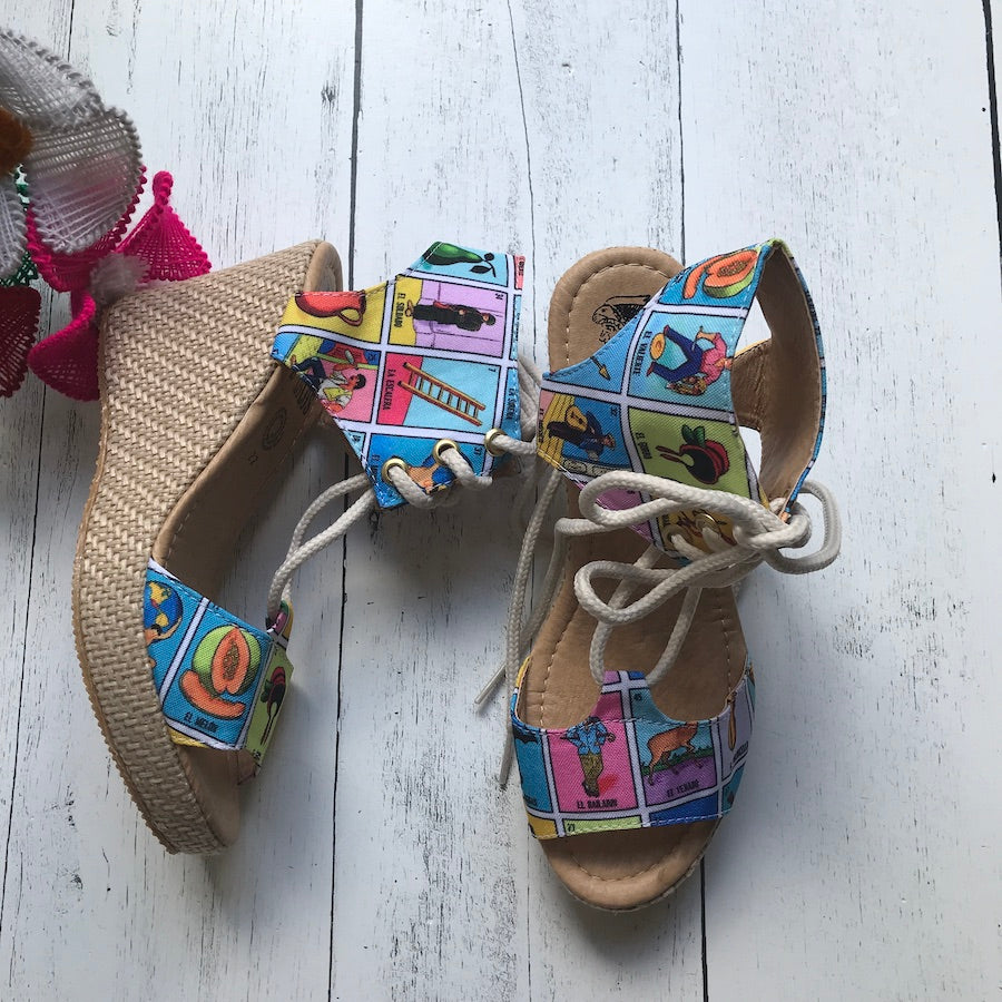 Loteria Lace Up Wedges