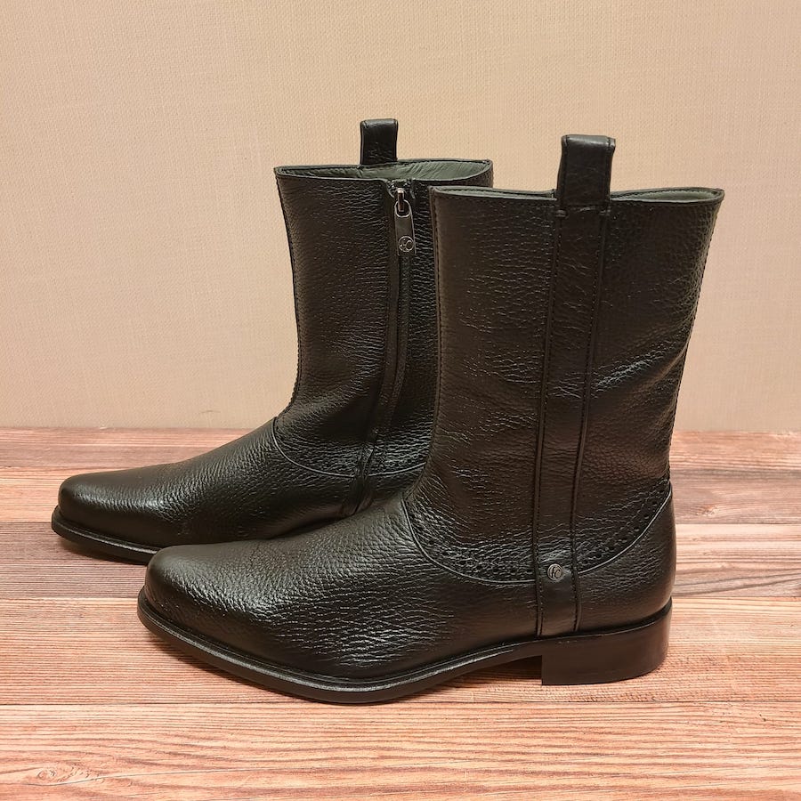 FRANCO CUADRA Men's Dress Boots in Genuine Stingray Leather  Black, 827MTTS, Size 8