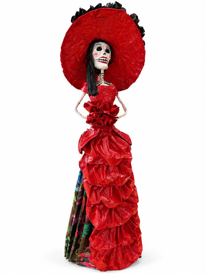 La Catrina Figurine Roja/Negro (22")
