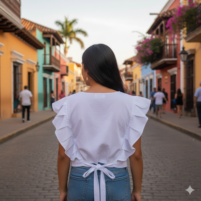 Itzel's Embroidered Crop Top (Size US OS)