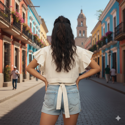 Gina's Embroidered Crop Top (Size US XL)