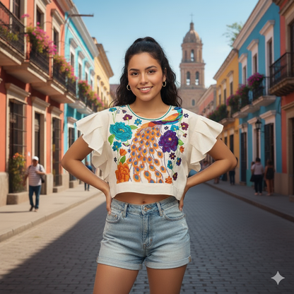 Gina's Embroidered Crop Top (Size US XL)