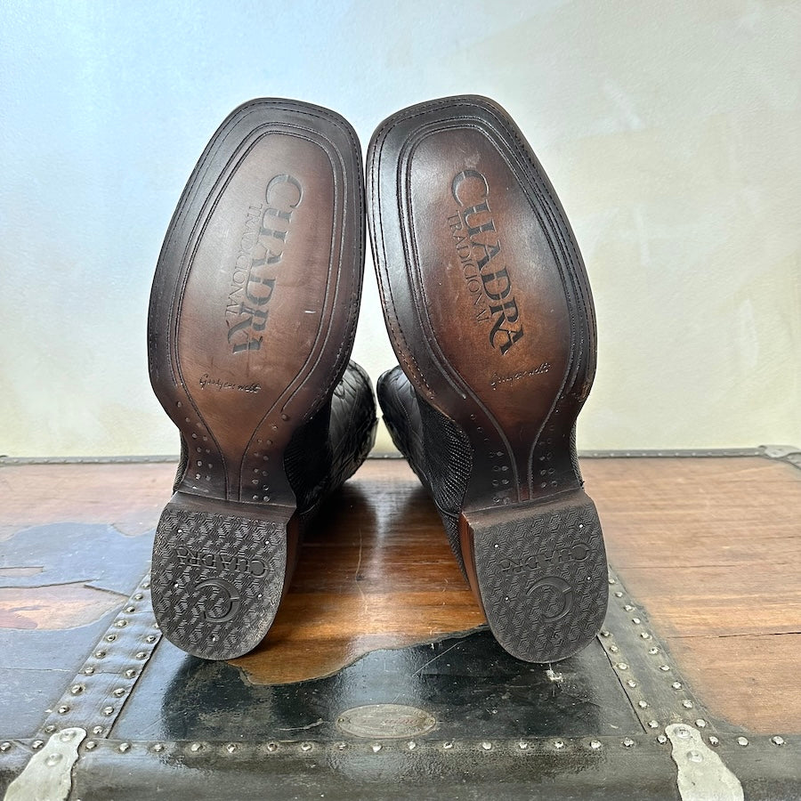 Cuadra Mens Lizard Teju Black Leather Boots 3Z1OLT