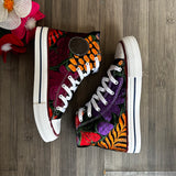 Embroidered Wmns Hi-Top Sneakers ( US 5  )
