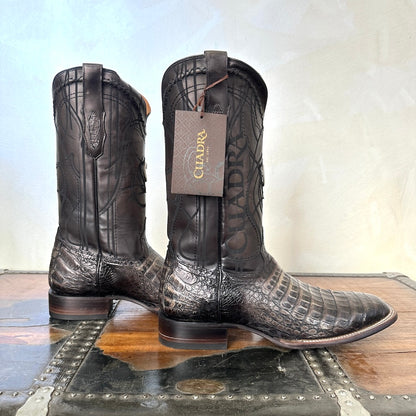 Cuadra Mens Fuscus Caiman Belly Black Embroidery Boots 3Z1LFY