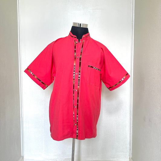 Chiapas Serape Coral Guayabera (2XL)