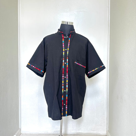 Chiapas Serape Black Guayabera (3XL)