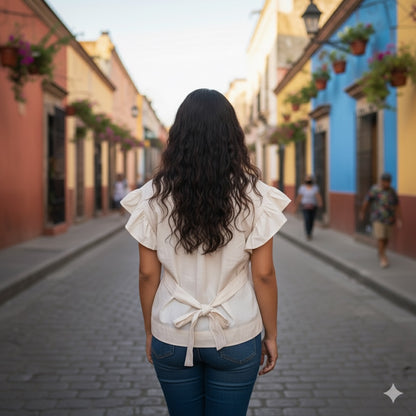 Lolita's Embroidered Crop Top (Size US L)