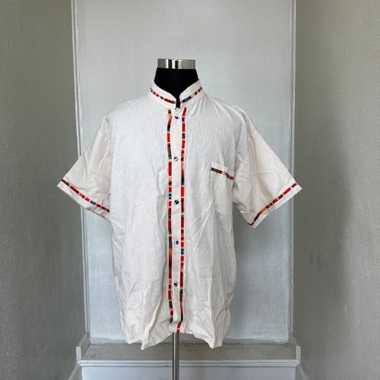 Chiapas Serape Off-White Guayabera